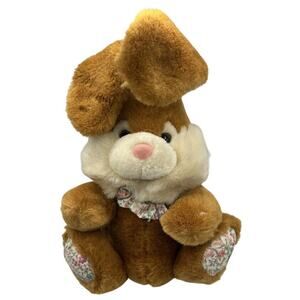 Vintage K-Mart Fairview Tan and White Bunny Rabbit Stuffed Animal Plush 10”